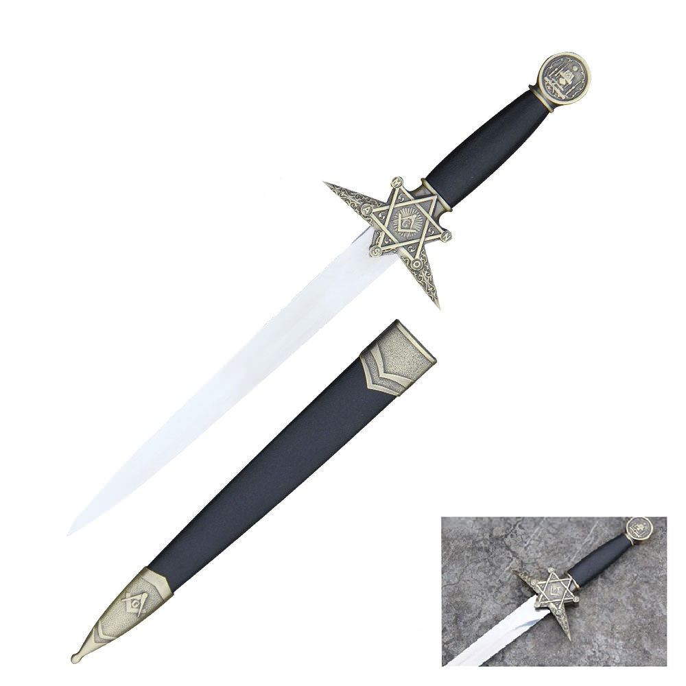 Masonic Dagger Square and Compass With Sheath Free Mason - Tophatter's Army Products & Self Defense Collectible Weapons - Tophatter Daily Deals